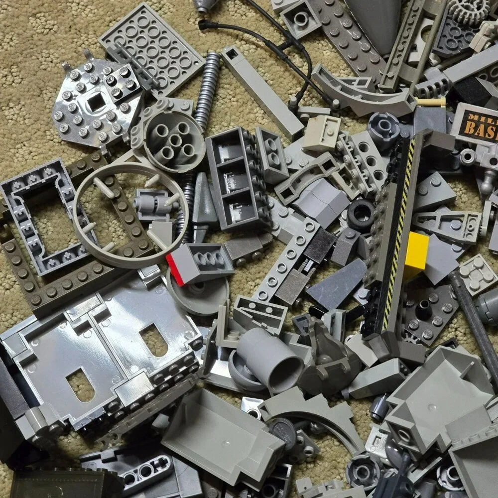 Lego and Compatible with Lego Building Blocks Grey Pieces Lot GA163